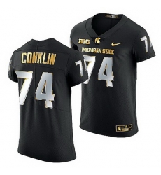 Michigan State Spartans Jack Conklin Golden Edition Nfl Limited Black Jersey