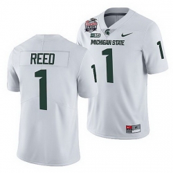 Michigan State Spartans Jayden Reed White 2021 Peach Bowl College Football Playoff Jersey