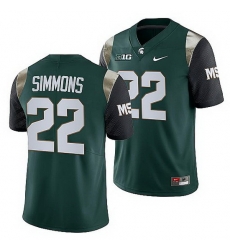 Michigan State Spartans Jordon Simmons Green College Football Men Jersey