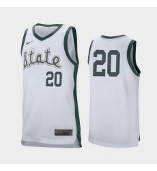 Michigan State Spartans Matt Mcquaid White Retro Performance Men'S Jersey