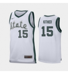 Michigan State Spartans Thomas Kithier White Retro Replica Men'S Jersey