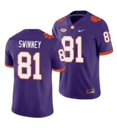 Clemson Tigers Drew Swinney Purple College Football Men'S Jersey