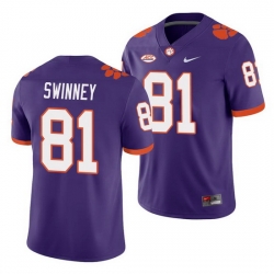 Clemson Tigers Drew Swinney Purple College Football Men'S Jersey