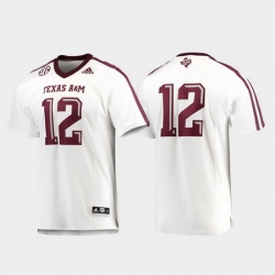 Men Texas A&M Aggies 12 White Premier Football Jersey