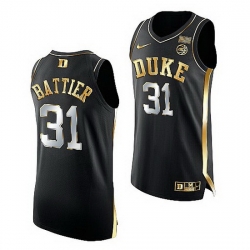 Duke Blue Devils Shane Battier Black Golden Edition Retired Number Jersey