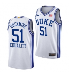 Duke Blue Devils Wendell Moore White Equality Men Jersey