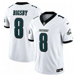 Men Eagles #8 BIGSBY White F U S E Stitched Jersey