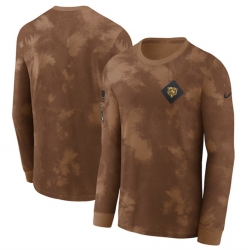 Men Chicago Bears Brown 2023 Salute To Service Long Sleeve T Shirt