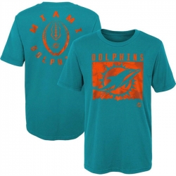 Men Miami Dolphins Aqua Preschool Liquid Camo Logo T Shirt