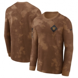 Men Las Vegas Raiders Brown 2023 Salute To Service Long Sleeve T Shirt