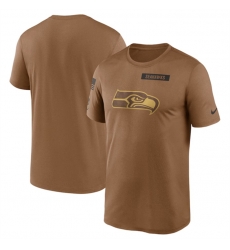 Men Seattle Seahawks 2023 Brown Salute To Service Legend Performance T Shirt