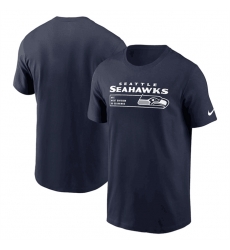 Men Seattle Seahawks Navy Division Essential T Shirt