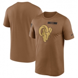 Men Los Angeles Rams 2023 Brown Salute To Service Legend Performance T Shirt