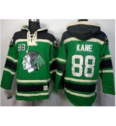 Chicago Blackhawks 88 Patrick Kane Green Lace-Up Hoodies