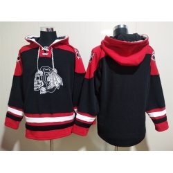 Men Chicago Blackhawks Blank Black Stitched NHL Hoodie