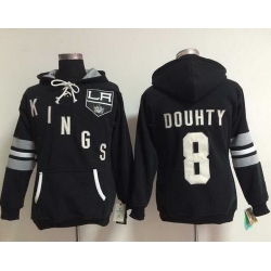 Los Angeles Kings 8 Drew Doughty Black Women Old Time Heidi Hoodie