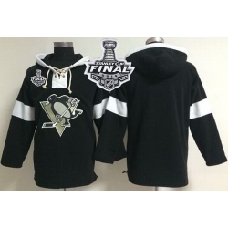 Men Pittsburgh Penguins Blank Black Pullover 2016 Stanley Cup Final Patch NHL Hoodie