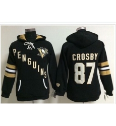 Women Pittsburgh Penguins 87 Sidney Crosby Black Old Time Heidi NHL Hoodie