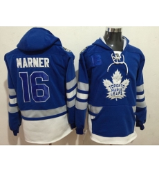 Maple Leafs 16 Mitchell Marner Blue All Stitched Hooded Sweatshirt