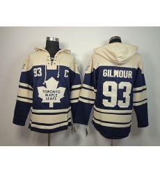 Maple Leafs #93 Doug Gilmour Blue Sawyer Hooded Sweatshirt Stitched NHL Jersey