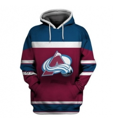 Men Colorado Avalanche Wine All Stitched Hooded Sweatshirt