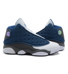 Air Jordan 13 Shoes 2013 Mens Grade AAA Navy Blue Grey White