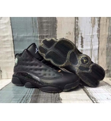 Men Jordan 13 Black Gold Shoes