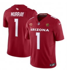 Men Arizona Cardinals 1 Kyler Murray Red 2023 F U S E  With 4 Star C Patch And John Madden Patch Vapor Limited Stitched Football Jersey