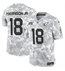 Men Arizona Cardinals 18 Marvin Harrison Jr  2024 F U S E Arctic Camo Salute To Service Limited Stitched Football Jersey