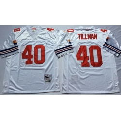 Men Arizona Cardinals 40 Pat Tillman White M&N Throwback Jersey