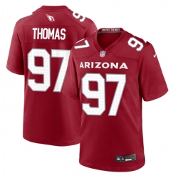 Men Arizona Cardinals 97 Cameron Thomas Red 2023 Stitched Game Football Jersey