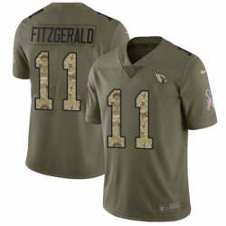 Men Nike Arizona Cardinals 11 Larry Fitzgerald Limited OliveCamo 2017 Salute to Service NFL Jersey