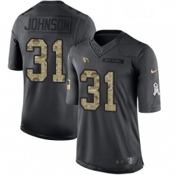 Men Nike Arizona Cardinals 31 David Johnson Limited Black 2016 Salute to Service NFL Jersey