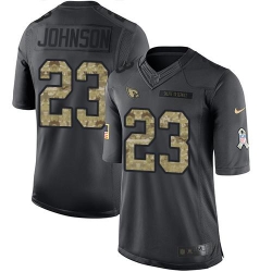 Nike Cardinals #23 Chris Johnson Black Mens Stitched NFL Limited 2016 Salute to Service Jersey