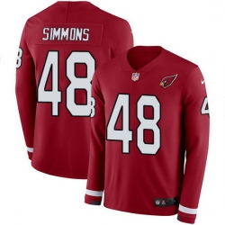 Nike Cardinals 48 Isaiah Simmons Red Team Color Men Stitched NFL Limited Therma Long Sleeve Jersey