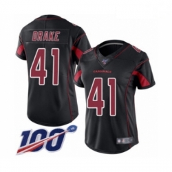 Women's Arizona Cardinals #41 Kenyan Drake Limited Black Rush Vapor Untouchable 100th Season Football Jersey