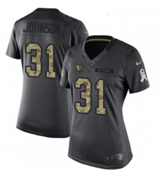 Womens Nike Arizona Cardinals 31 David Johnson Limited Black 2016 Salute to Service NFL Jersey