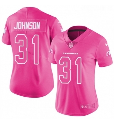 Womens Nike Arizona Cardinals 31 David Johnson Limited Pink Rush Fashion NFL Jersey