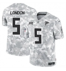 Men Atlanta Falcons 5 Drake London 2024 F U S E Arctic Camo Salute To Service Limited Stitched Football Jersey