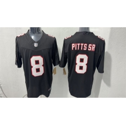 Men Atlanta Falcons  8 Kyle Pitts Black F U S E  Vapor Untouchable Limited Stitched Football Jersey