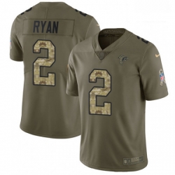 Men Nike Atlanta Falcons 2 Matt Ryan Limited OliveCamo 2017 Salute to Service NFL Jersey