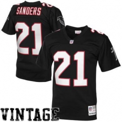 Men Nike Falcons #21 Deion Sanders Black Stitched 1994 Authentic NFL Throwback Jersey