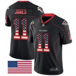 Nike Falcons #11 Julio Jones Black Mens Stitched NFL Limited Rush USA Flag Jersey