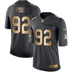 Nike Falcons #92 Dontari Poe Black Mens Stitched NFL Limited Gold Salute To Service Jersey