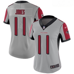 Falcons #11 Julio Jones Silver Women Stitched Football Limited Inverted Legend Jersey