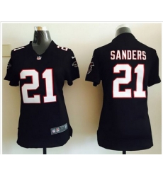 Women Nike Falcons #21 Deion Sanders Black Alternate Stitched NFL Elite Jersey