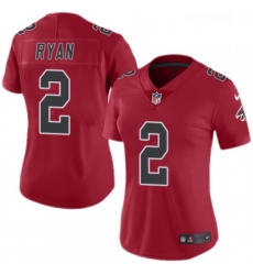 Womens Nike Atlanta Falcons 2 Matt Ryan Limited Red Rush Vapor Untouchable NFL Jersey