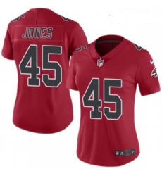 Womens Nike Atlanta Falcons 45 Deion Jones Limited Red Rush Vapor Untouchable NFL Jersey