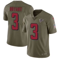 Youth Nike Falcons #3 Matt Bryant Olive Stitched NFL Limited 2017 Salute to Service Jersey