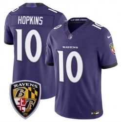 Men Baltimore Ravens  10 DeAndre Hopkins Purple 2026 F U S E Vapor Stitched Limited Football Jersey